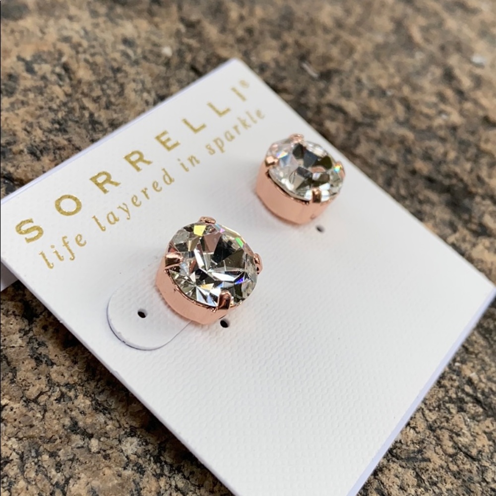 Sorrelli Swarovski Rose Gold Stud Earrings NWT - Picture 4 of 5